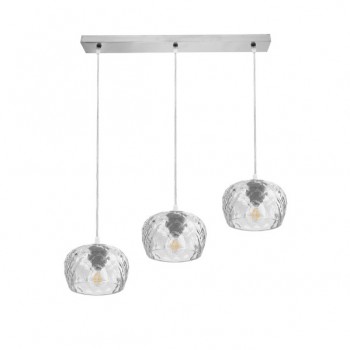 Distribuidor - Lâmpadas Diversas | Lâmpadas Modernas | REGLETA ESTELA 3XE27 CROMO REGX65X13 CM C/TULIPAS CRISTAL TALLADO TRANSPARENTE Ref: 196893020